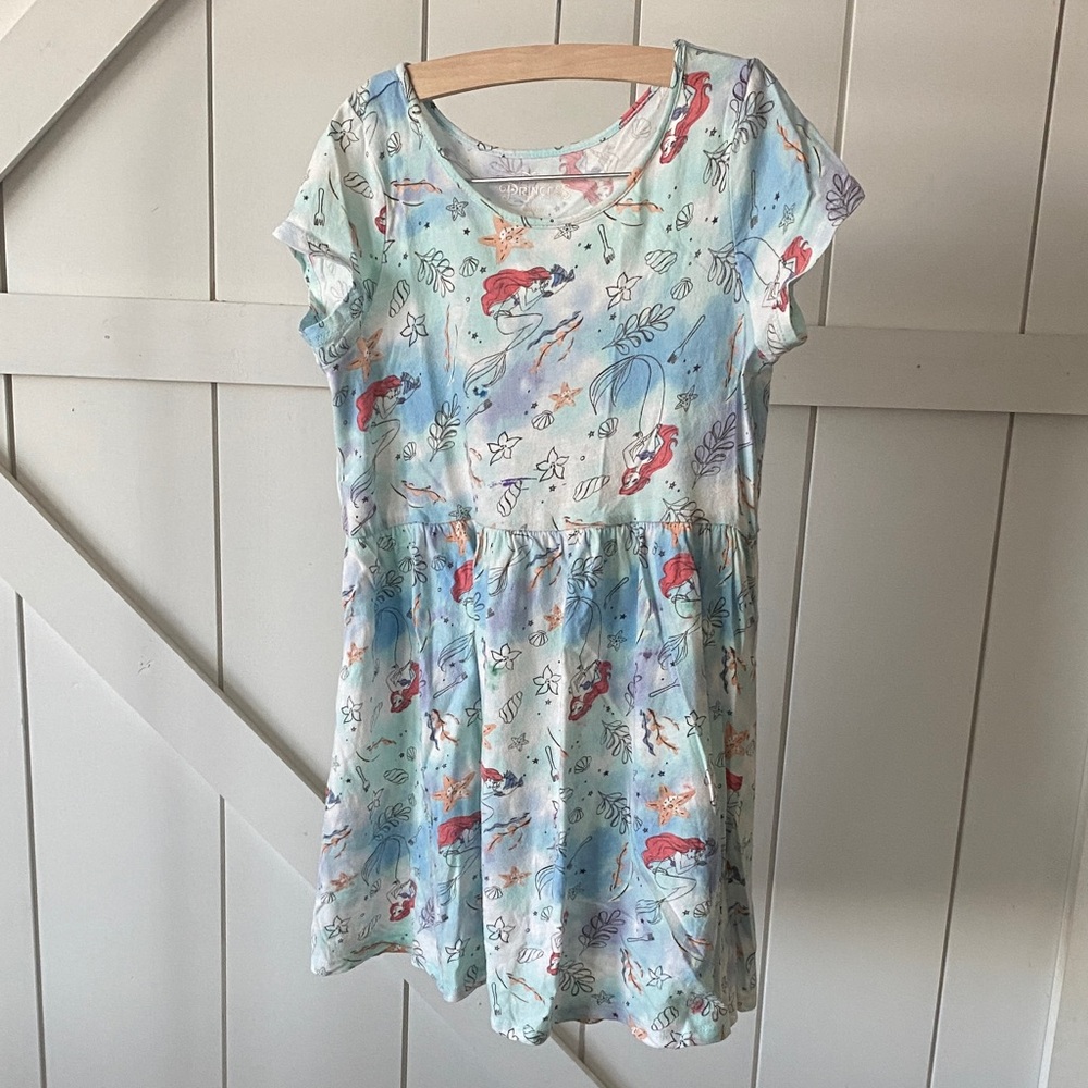Disney Princess Ariel Casual Dress - Light Blue and Red
